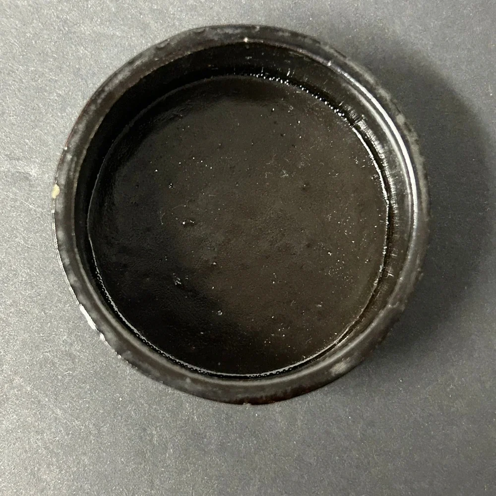 Unbranded Trinket Box Black Good Mother of Pearl Inlay Lacquer Round